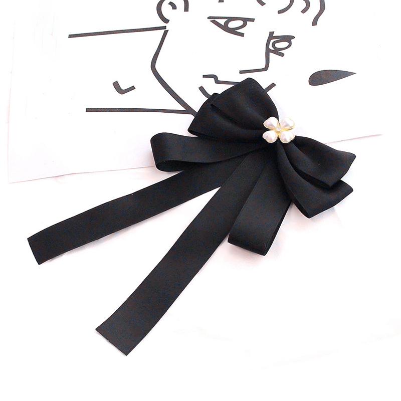 Shirt Bow Brooch Tie Women'S Black College Student School Uniform Graduation Temperament Collar Pin