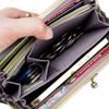 New European and American Retro Clip Bag, Simple Leather, Long Clutch Bag, Wallet, Clutch Mouth, Gold Storage Bag, Large Capacity