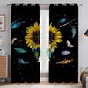 Beautiful Sunflower Sea of Flowers Curtains Living Room Bedroom Kitchen Balcony Window Decor 2 Panel Landscape