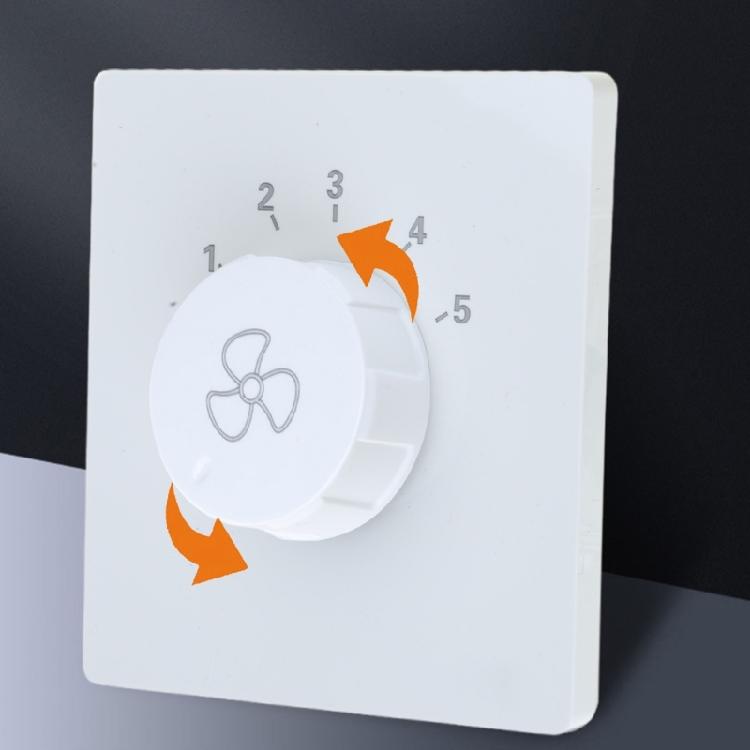 Type 86 Ceiling Fan Speed Adjuster Concealed Speed Controller 5-gear Adjust Easy to Use Wall Control for Office Home