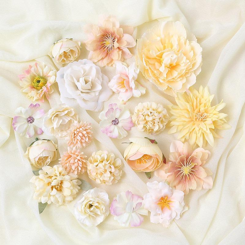 Artificial Flowers Rose Fake Flowers Head for Home Decor Wedding Bouquet Decoration Party Supplies Craft Gifts Garland Accessory