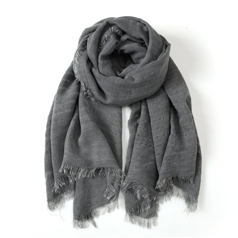 Fashion Men Cotton Linen Striped Scarf