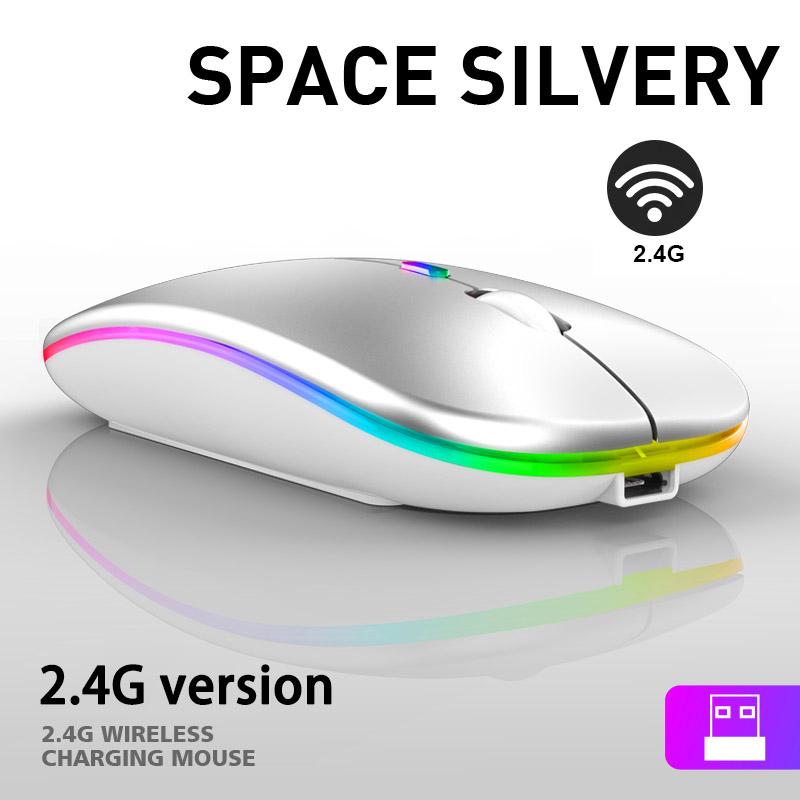2.4GHz Wireless Bluetooth Mouse With USB Rechargeable RGB Gaming Mouse for Computer Laptop PC Macbook Gamer Mouse Dropshipping