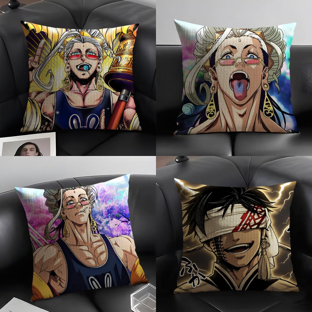 RRecord Of RagnarokK Anime Cushion Cover Natural Linen Organic Fabric DoubleSided Printing Sofa Home Decor Gift Pillow Case