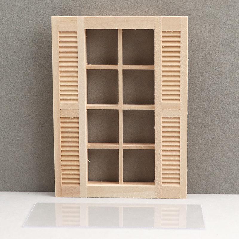 1:12 Doll House Dollhouse Mini Furniture Scene Accessories Pocket Window Model 8-grid Shutters