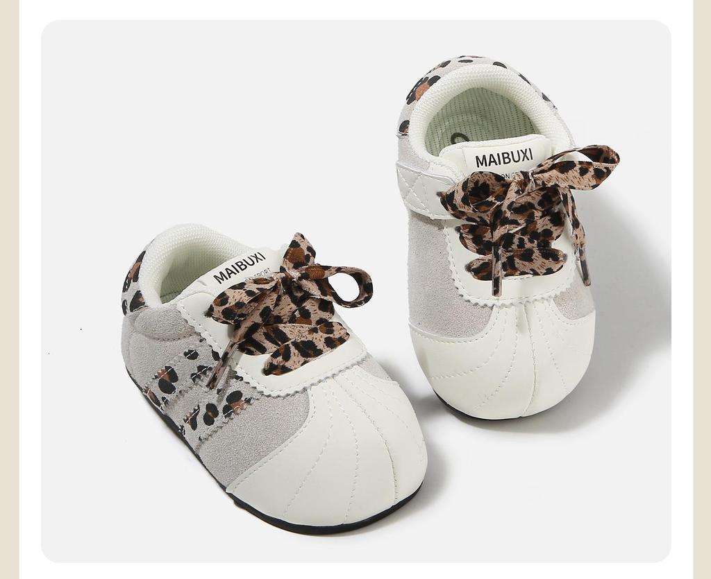 2026 Children's Leopard Print Retro Sports Shoes - Versatile Pre-Walking Casual Sneakers for Boys and Girls