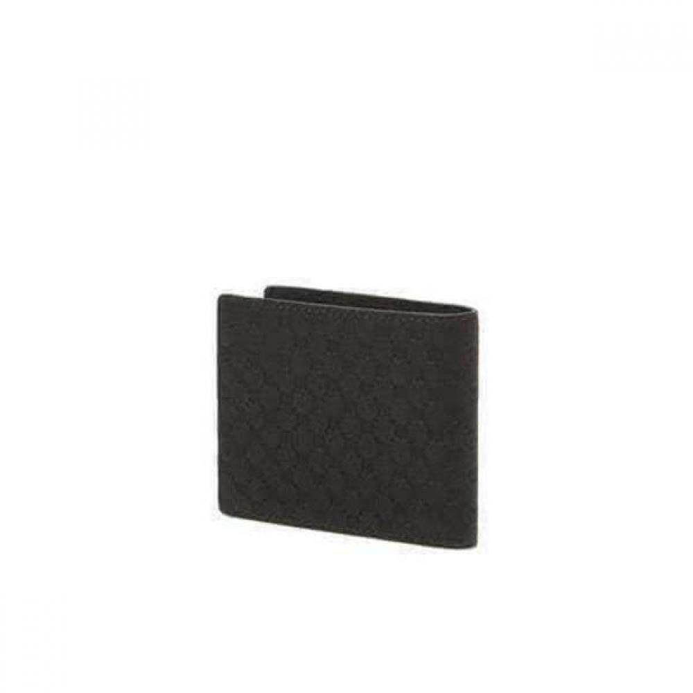 Daks Black European Leather Embossed Dd Pattern Wallet Dbwa6e363bk