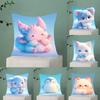 Cute Cured Animals Pictures Lovely Pillow Case Antidustmite Pillowcase Invisible Zipper Silky Short Plush Sofa Cushion Cover