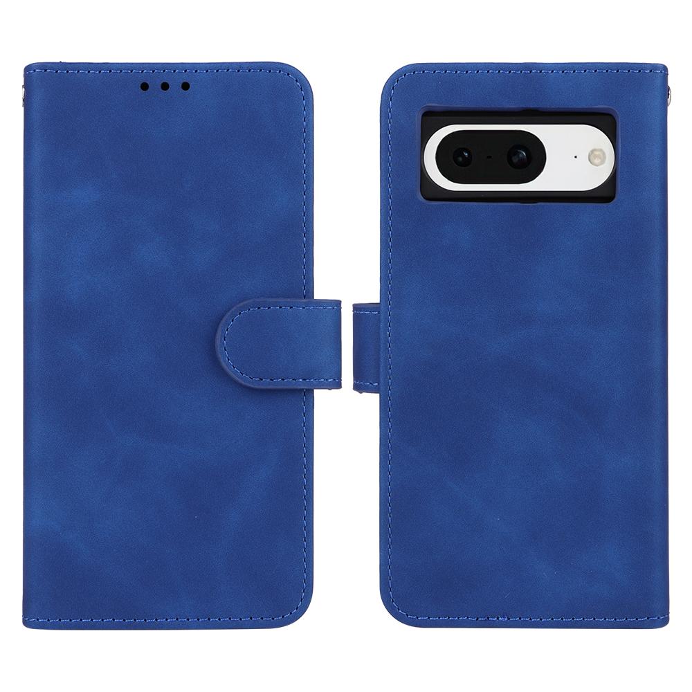 

For Google Pixel 8 Leather Flip Wallet Phone Case Skin-Touch Shockproof Stand Cover Blue