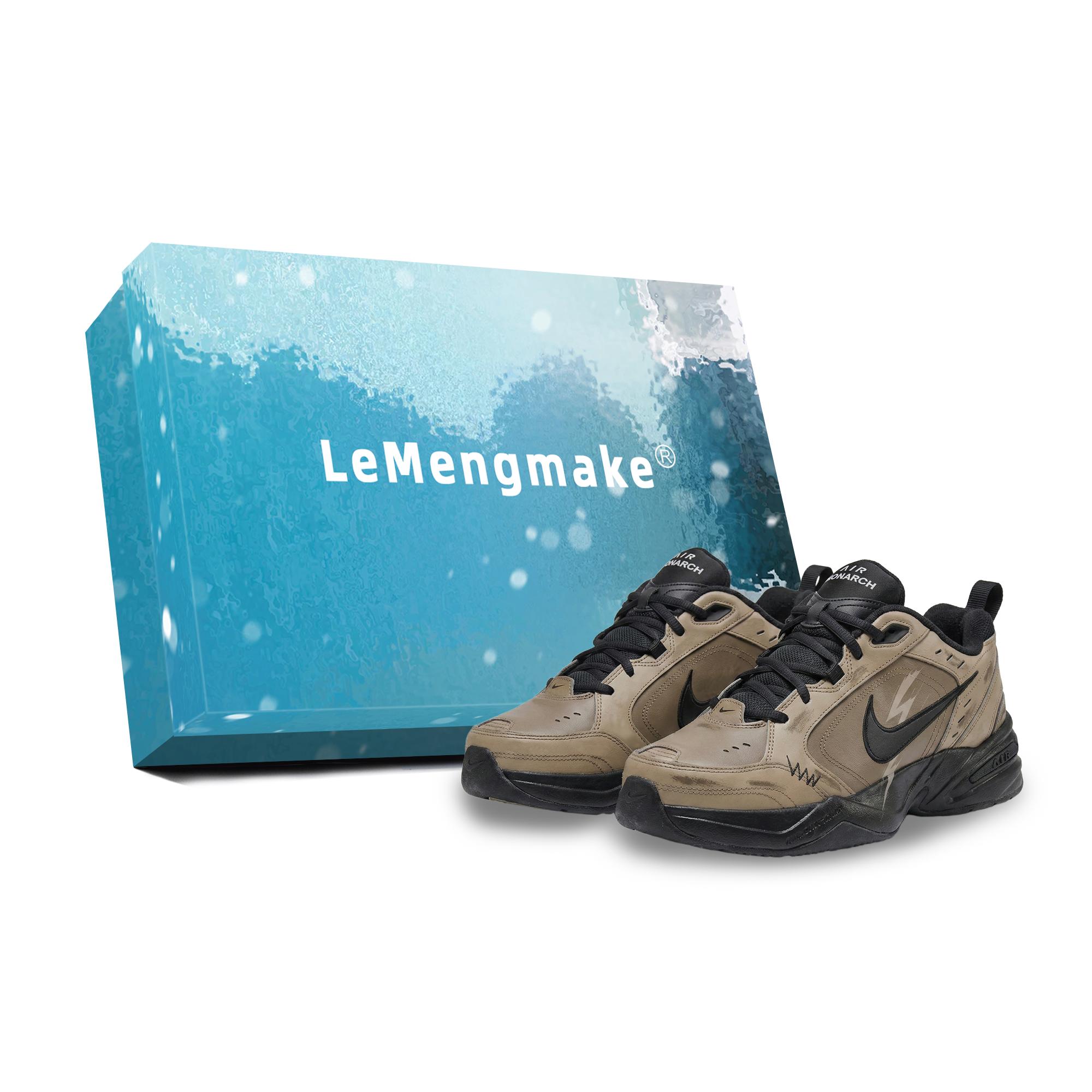 

Nike Air Monarch 4 Lemon Joy Slip Resistant Low top Chunky Sneakers Men s Khaki Brown 415445-001(Team399-S-BOX) 44