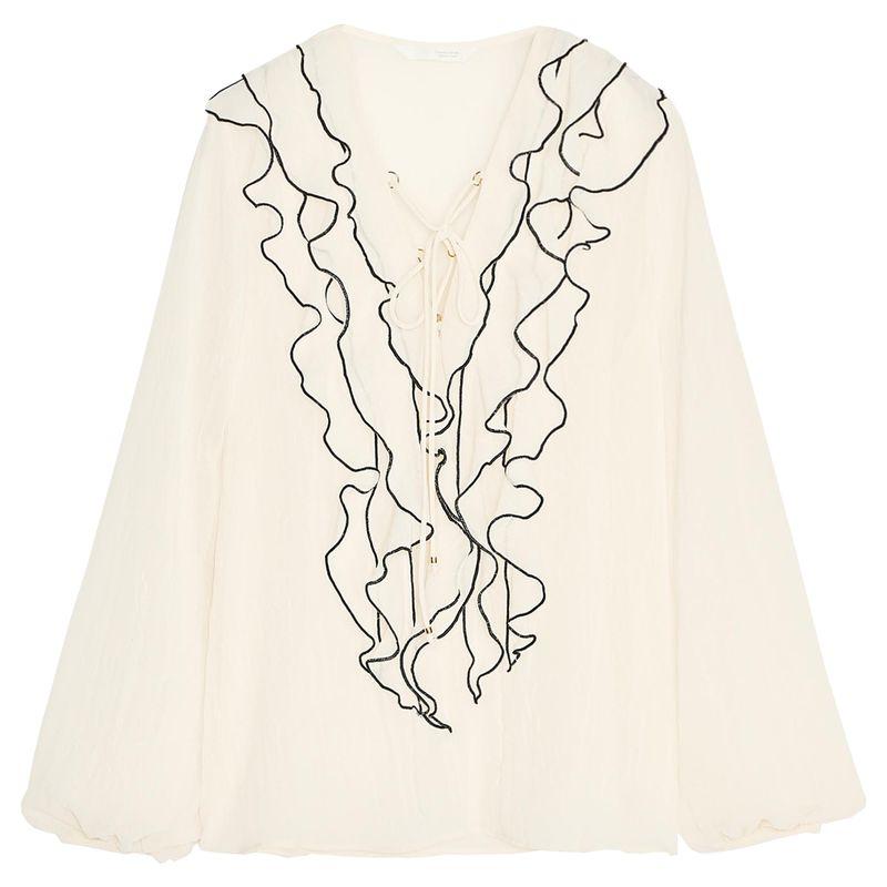 Zaprha 2025 New Arrival French Relaxed Feeling Laminated Decoration Translucent Long Sleeves Casual Shirt Female 3897052
