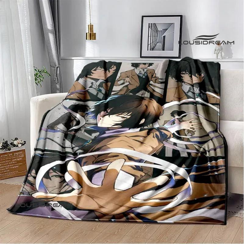 Cartoon Bungou Stray Dogs bedruckte Decken Picknickdecke Warme Flanelldecken Hausbettbezüge Decken für Betten Geburtstagsgeschenk