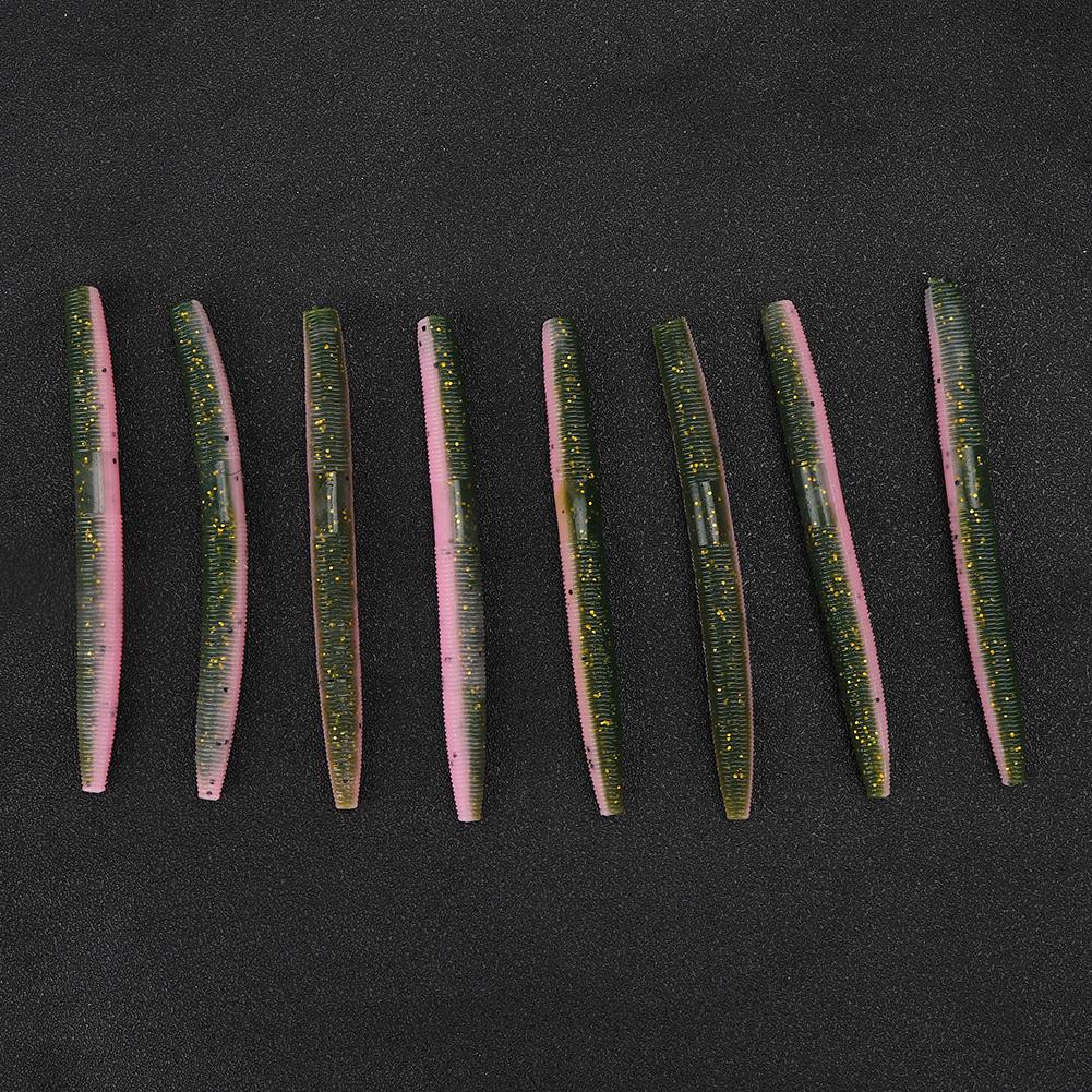 8PCS AR24 10cm6.5g Soft Worm Fishing Bait Artificial Lifelike Simulation Lure Accessory#2