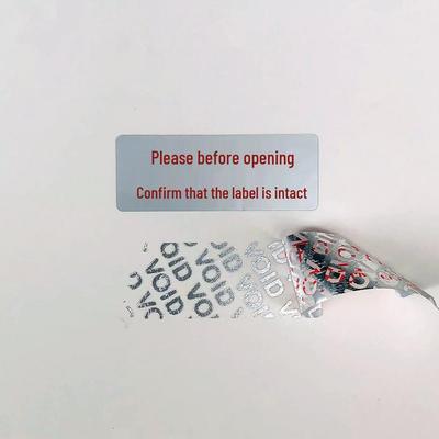 Matte Silver VOID Tamper-Evident Tear-Off Labels - Transparent Anti-Tamper Sealing Stickers