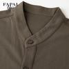 FAPAI Men's Summer Linen Blend Stand Collar Shirt