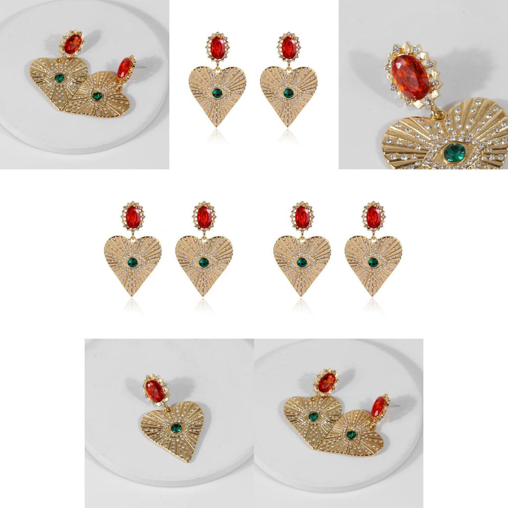 Elegant Heart-shaped Earrings For Women 2021 Trendy Alloy Plated Design