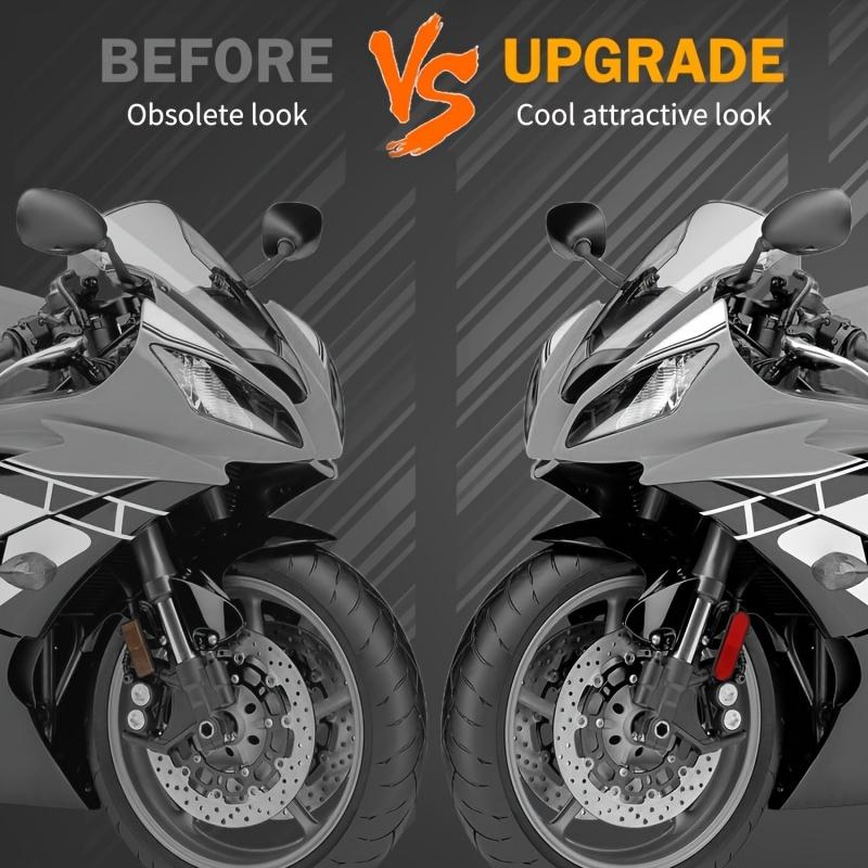 1pc Universal Red Oval Safety Reflectors 10.11X3cm for Motorcycles Plastic Self-Adhesive Reflective Stickers for Car Motorcycles