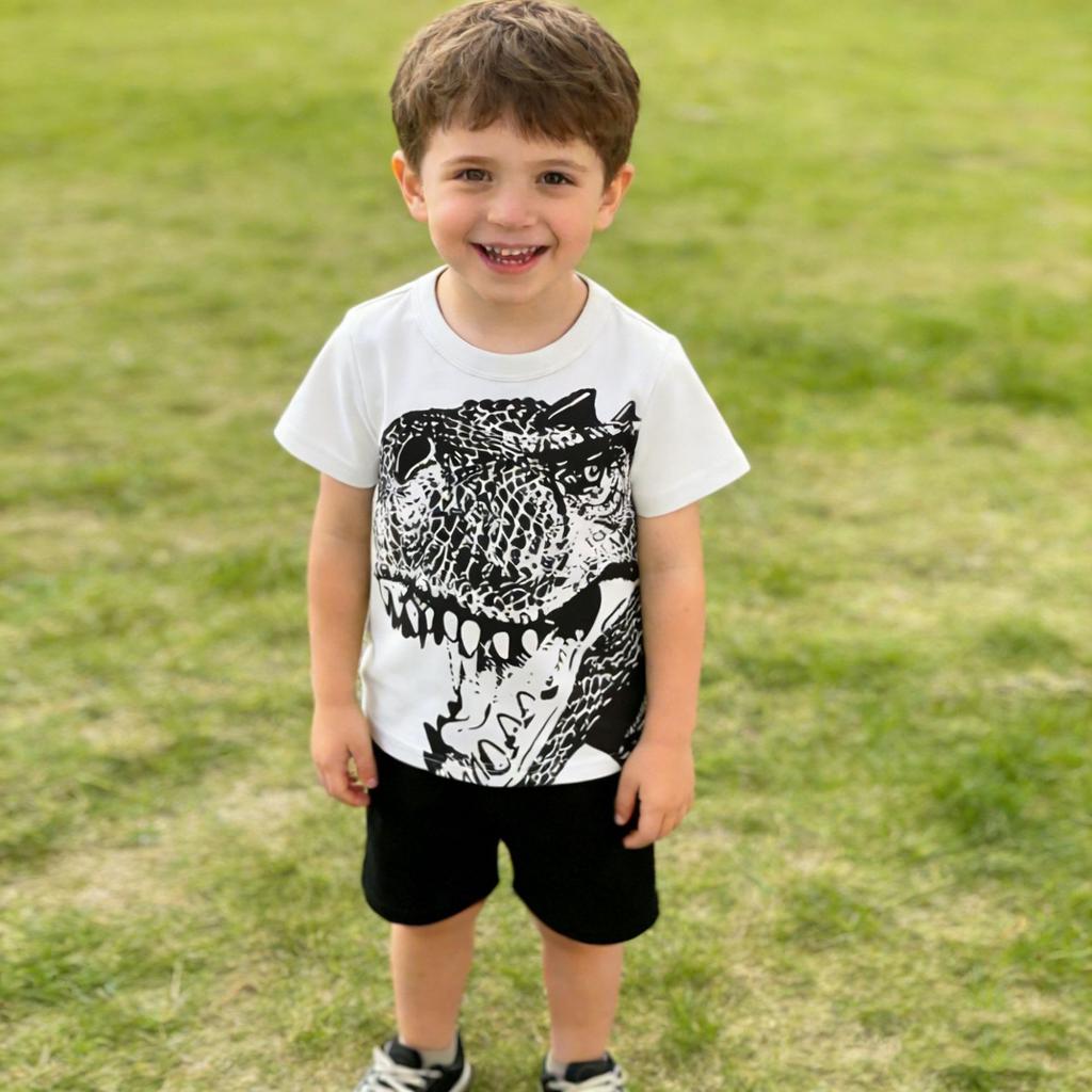 Boys Summer Korean Cartoon Short Sleeve T Shirt for Toddlers and Kids