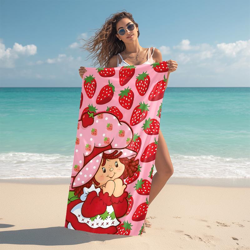1Pc Strawberry Shortcake Fantasy Beach Towel Microfiber Beach Towel Thin Absorbent For Beach Swimming Yoga Bath Sports 0917251