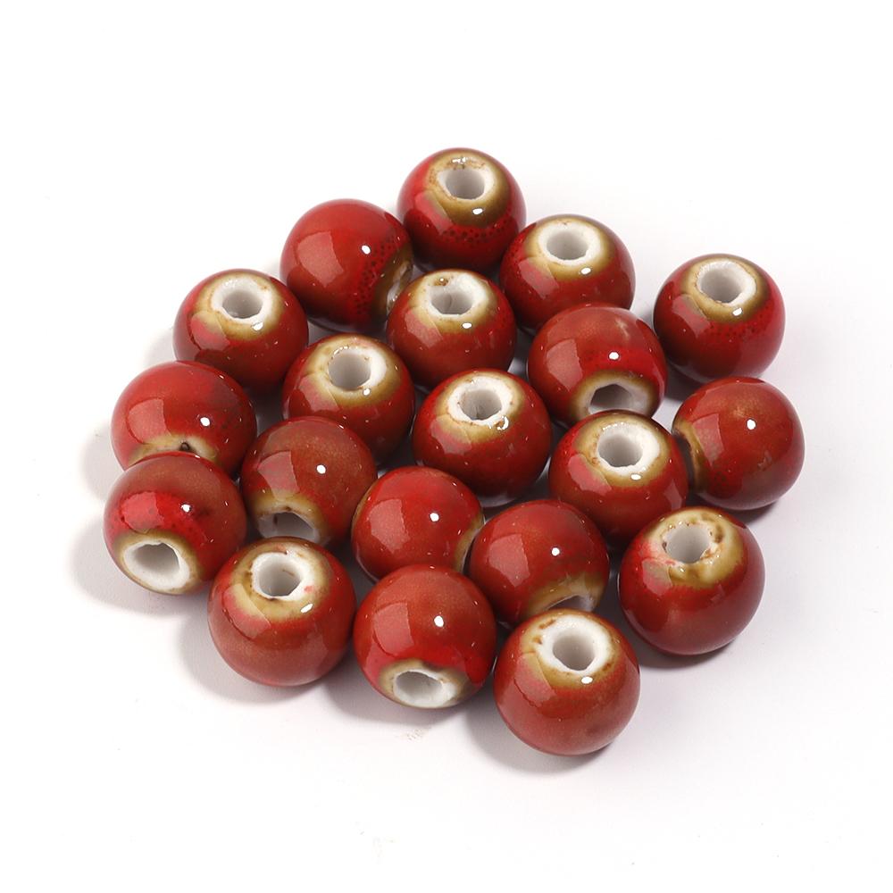 20pcs 10mm Round Ceramic Beads Colorful Spotted Porcelain Loose Spacer Bead For DIY Jewelry Making Necklace Bracelet Accessories