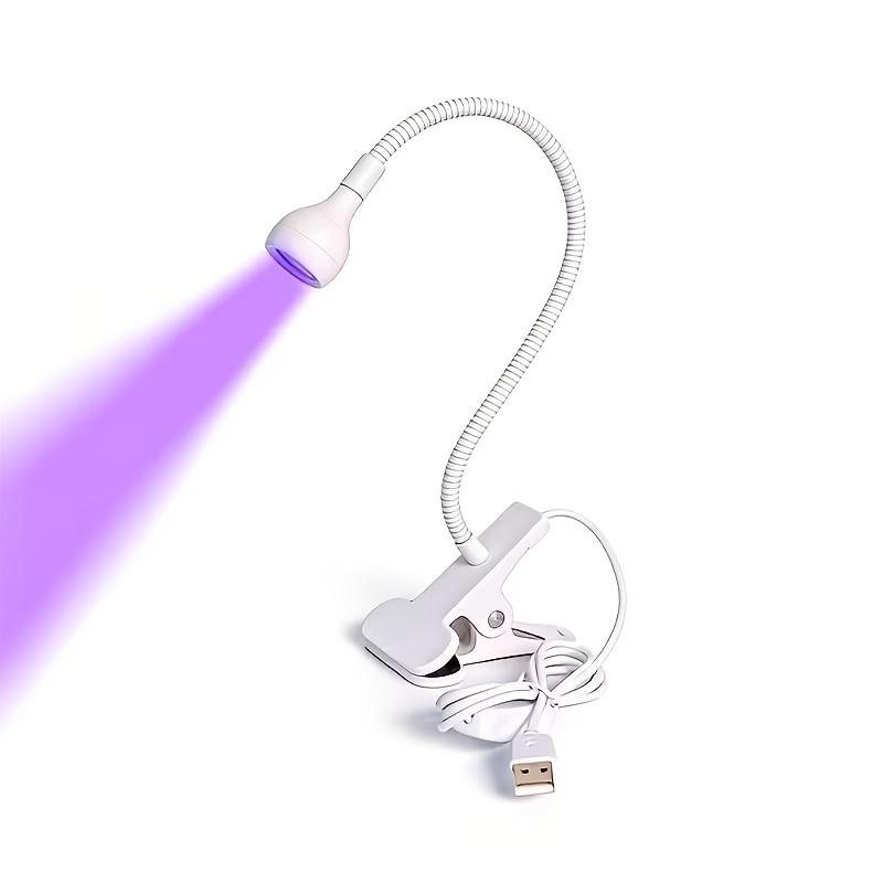 LED Lamp with Clip-on Flexible Metal Tube and Plastic Head, Mini Gel Lamp, USB Desk Lamp Nail Dryer for DIY Manicure. Suitable