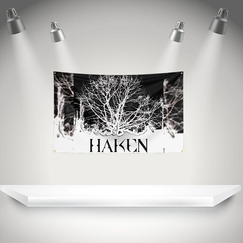 THE H-Haken Flag Rock Music Band Banner HD Printing Tapestry Exhibition, Music Band Fans, Garage Decor