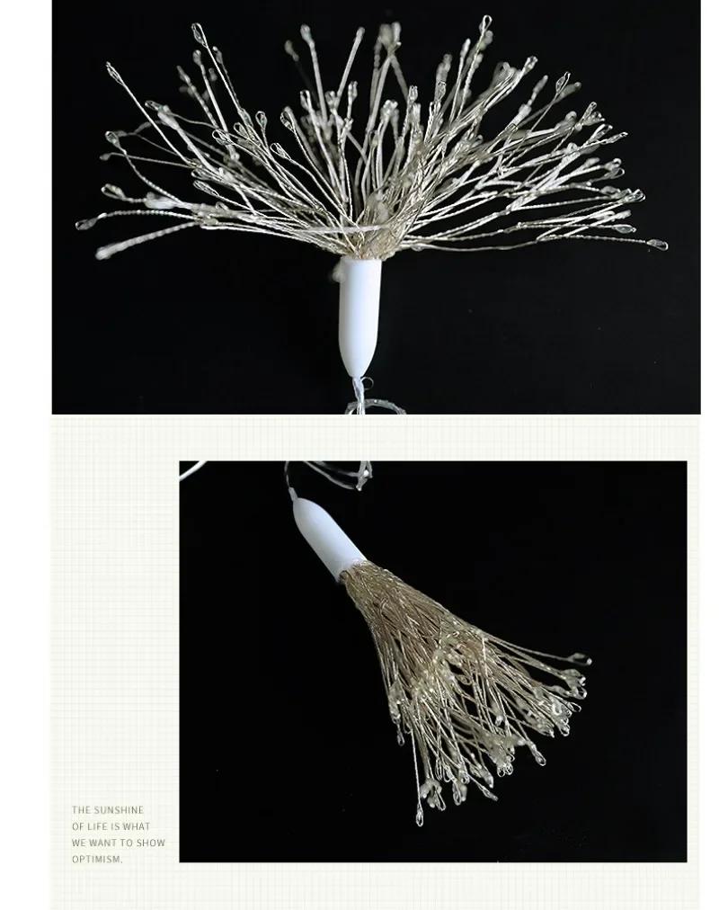 LED Tree Hanging Fireworks Lights, Outdoor Courtyard Viewing Decoration, Explosive Fireworks, Copper Wire Lights 1pcs