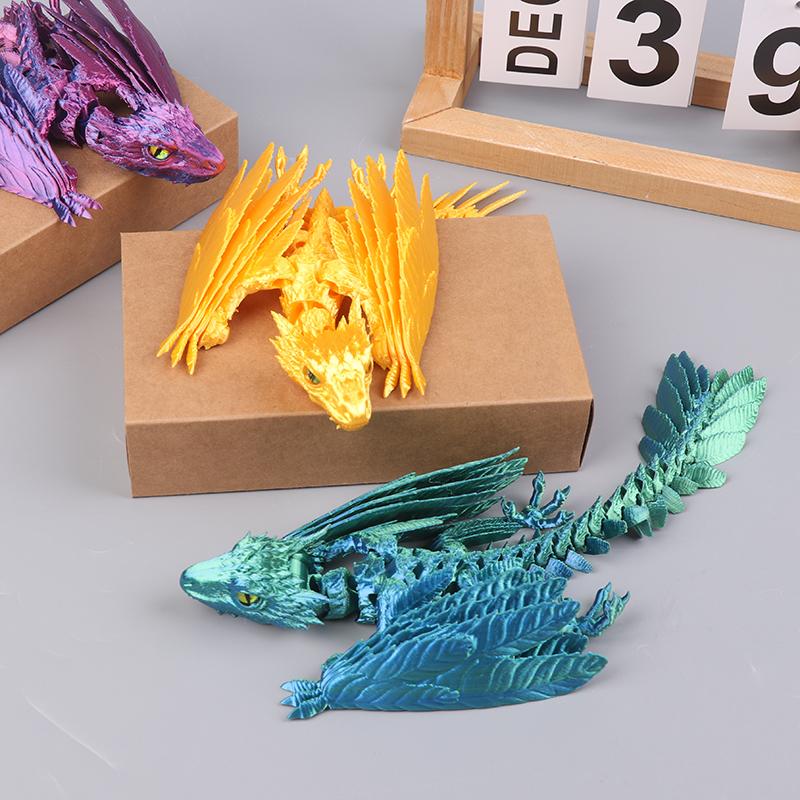 Gefiederter Wyvern Drache 3D gedruckter Drache Beweglicher Drache Drache 3D gedrucktes Spielzeug Desktop Haustier