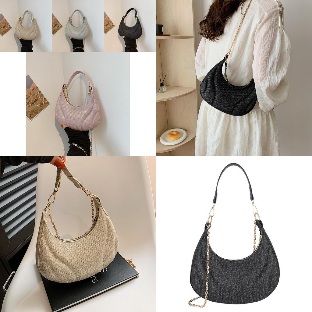 Stylish Crescent Shoulder Bag For Women 2024 Trendy Fashionable Pu Handbag With Zipper