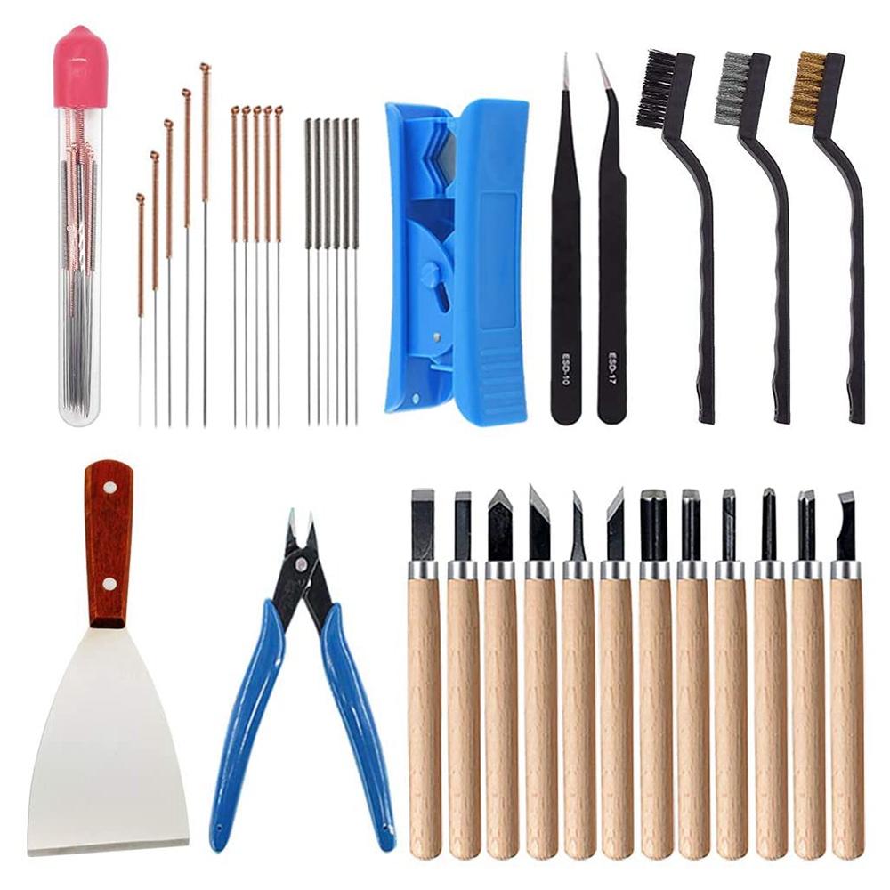 A20F-35 Pcs 3D Printer Tool Kit Debur Tool Cleaning And Removal Tool For 3D Printing Model Removing, Cleaning, Finishing