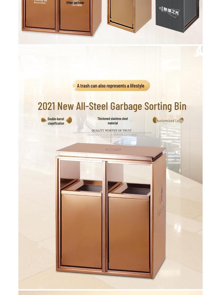 Stainless Steel Trash Can for Shopping Malls, Hotels, Offices, and Subway Stations