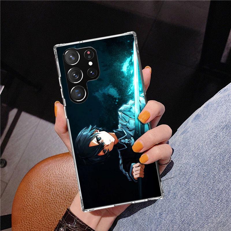 Sword Art Online Kirito Phone Case For Samsung Galaxy S24 S25 Edge S26 Ultra S23 S22 S21 Plus S20 FE + Personalized Print Cover