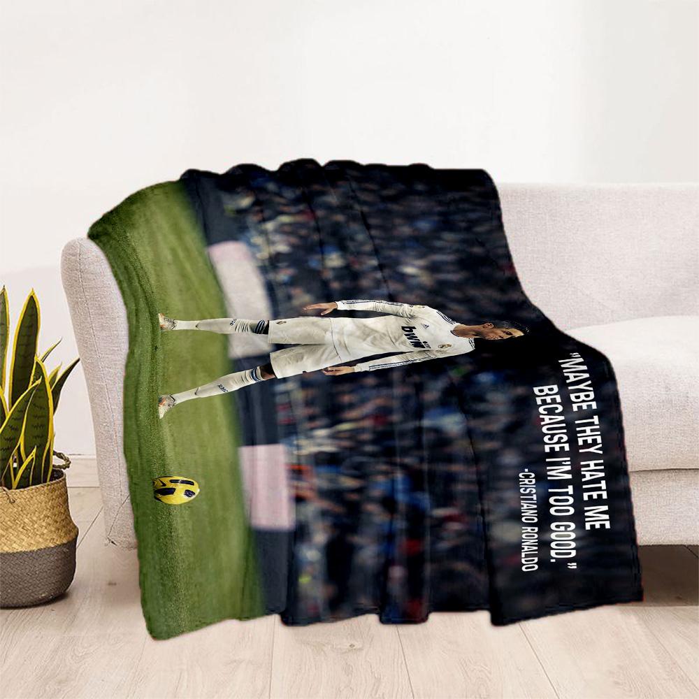 Ronaldo's Motivational Quote Blanket Comfortable Suitable for Seaside Livingroom Bed All-Season Use Warmthful Decor