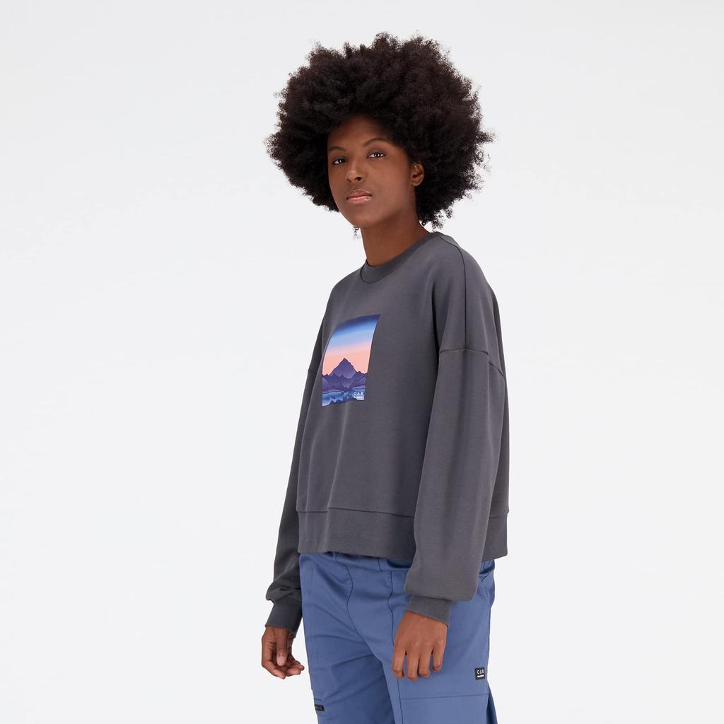 Sweat Crew NB AT Crew ACK M [New Balance] (WT31506) Women's (Black Top)