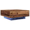 Reclaimed Wood and Blue 80 X 80 X 31 Cm Engineered Wood