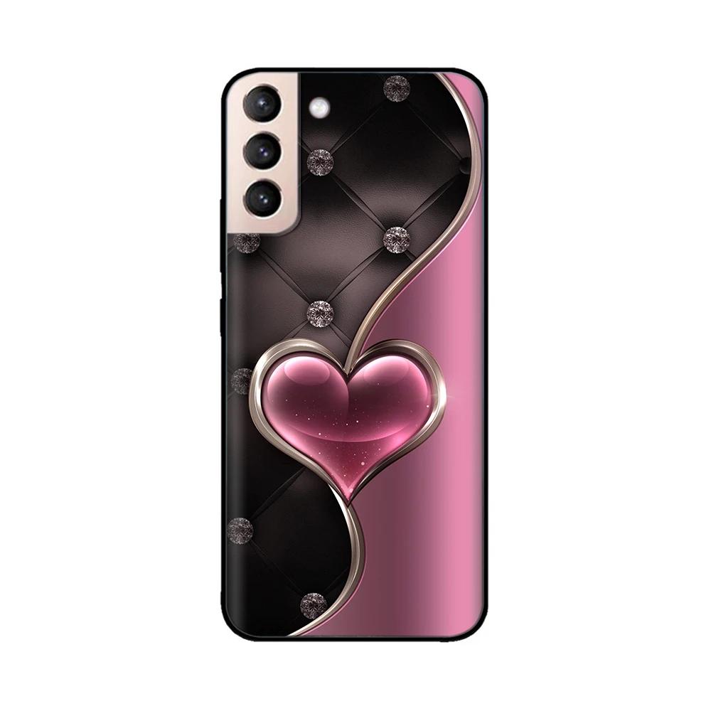 For Samsung Galaxy S21 Plus Case S21 ULTRA Heart-Butterfly Funda For Samsung S21 FE Case S 21 Protection Liquid Silicone Cover