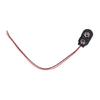 10 Pack 9V Battery Clip I Type Faux Leather Black Red Wires Leads Length 5.9"