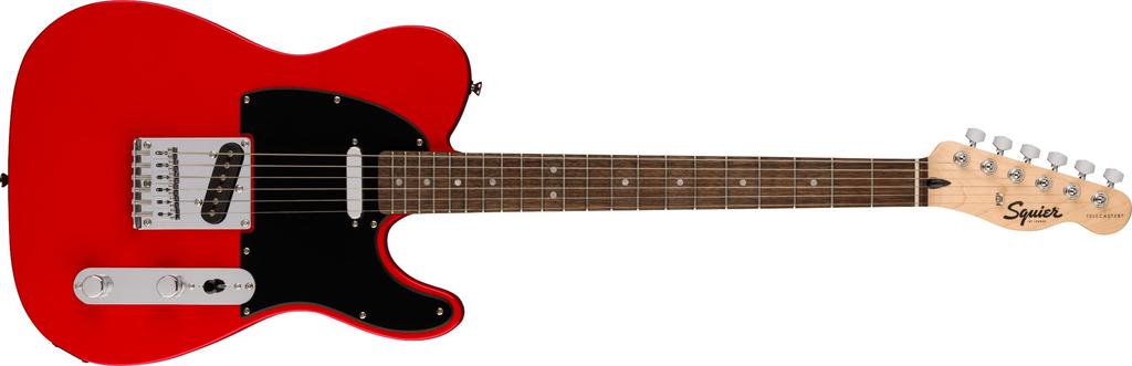 Squier by Fender Squier Electric Laurel Black Torino with Soft Case Sonic™ Telecaster® Guitar, Fingerboard, Pickguard, Red,