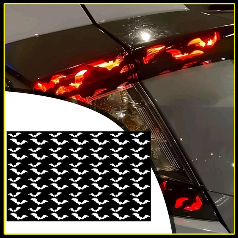 1pc Universal Car Light Vinyl Halloween Creative Sticker Car Taillight Decoration Decal Car Headlight Bat Styling Sticker Film