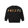 PALACE Eu-don Crewneck Sweatshirt With Star Pattern Print FW21 Unisex Sweatshirt Black P21CS052