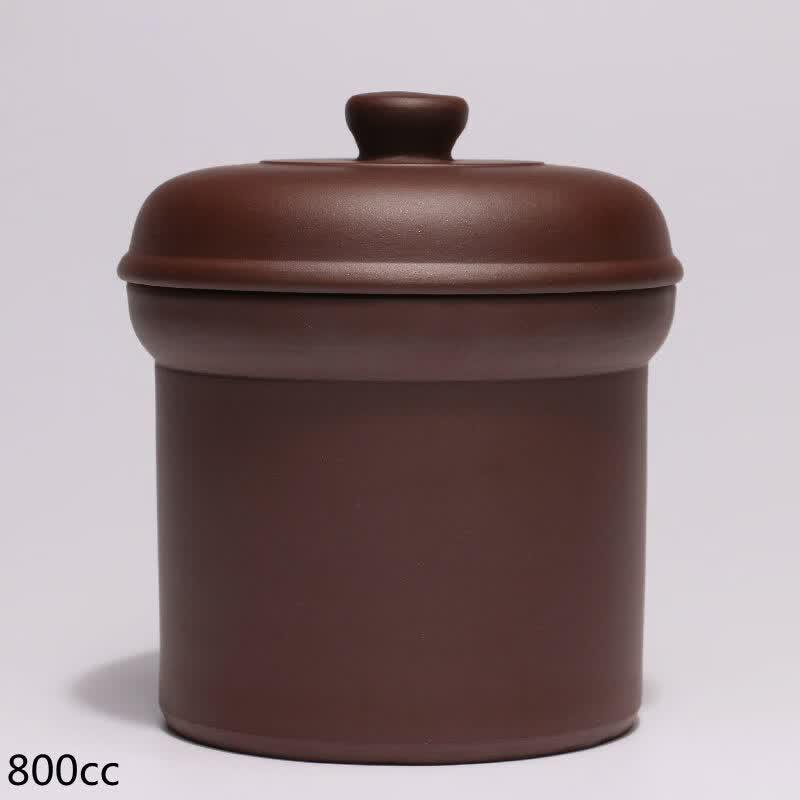 Yingtang 800ml Double Lid Purple Clay Stew Pot