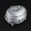 Oval Jewelry Organizer Box Emboss Alloy Trinket Jewelry Box For Rings Necklaces Earrings