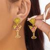 Lovely Lemon Shaped Cocktail Earrings Craft Of Sturdy Alloy For A Fun Flirty Look