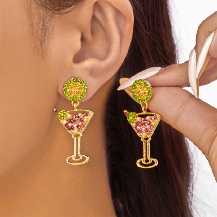 Lovely Lemon Shaped Cocktail Earrings Craft Of Sturdy Alloy For A Fun Flirty Look
