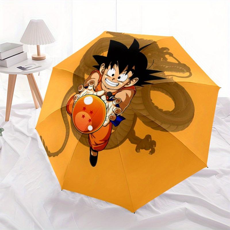 Ombrello Automatico Pieghevole Compatto Dragon Ball Z Goku, Tessuto Resistente per Viaggi Casual e Uso Esterno a0822072