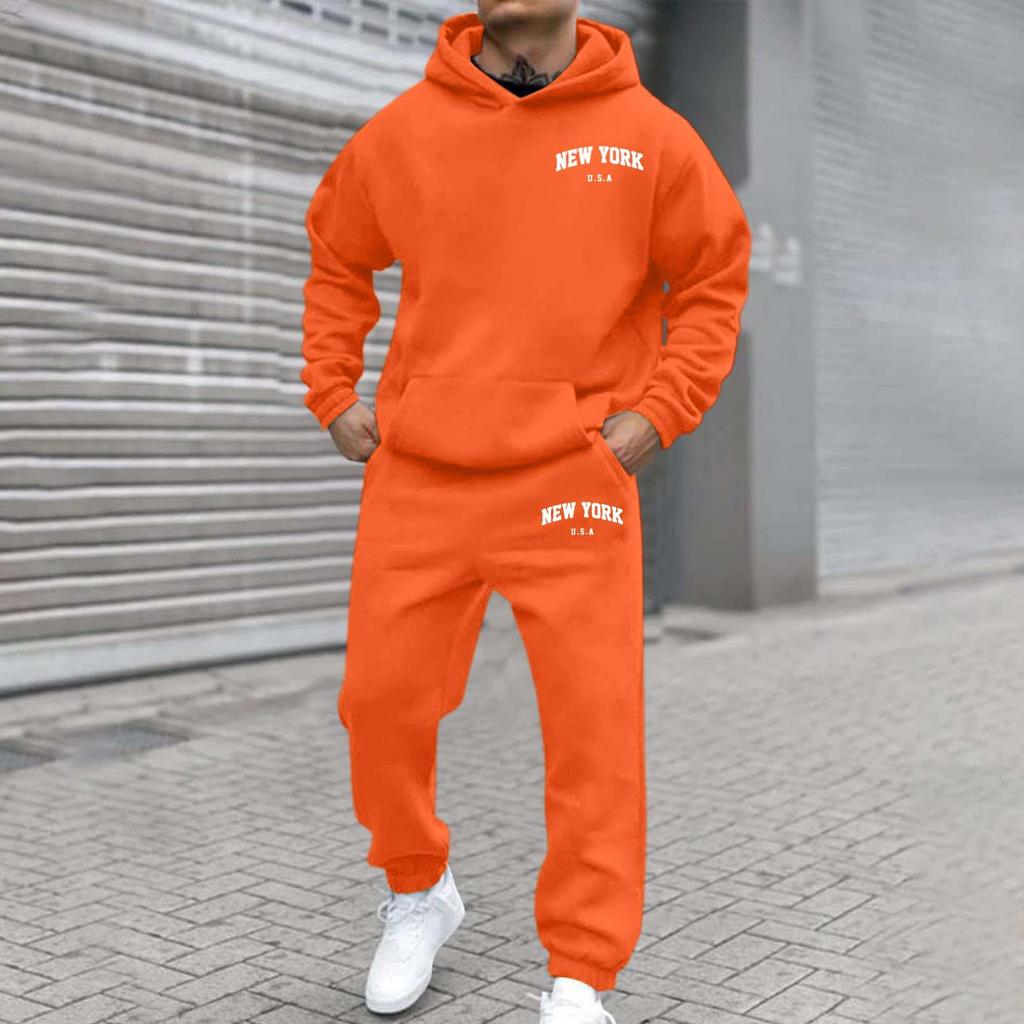 Trendy Men's and Women's Plus Velvet Streetwear Hoodie Set