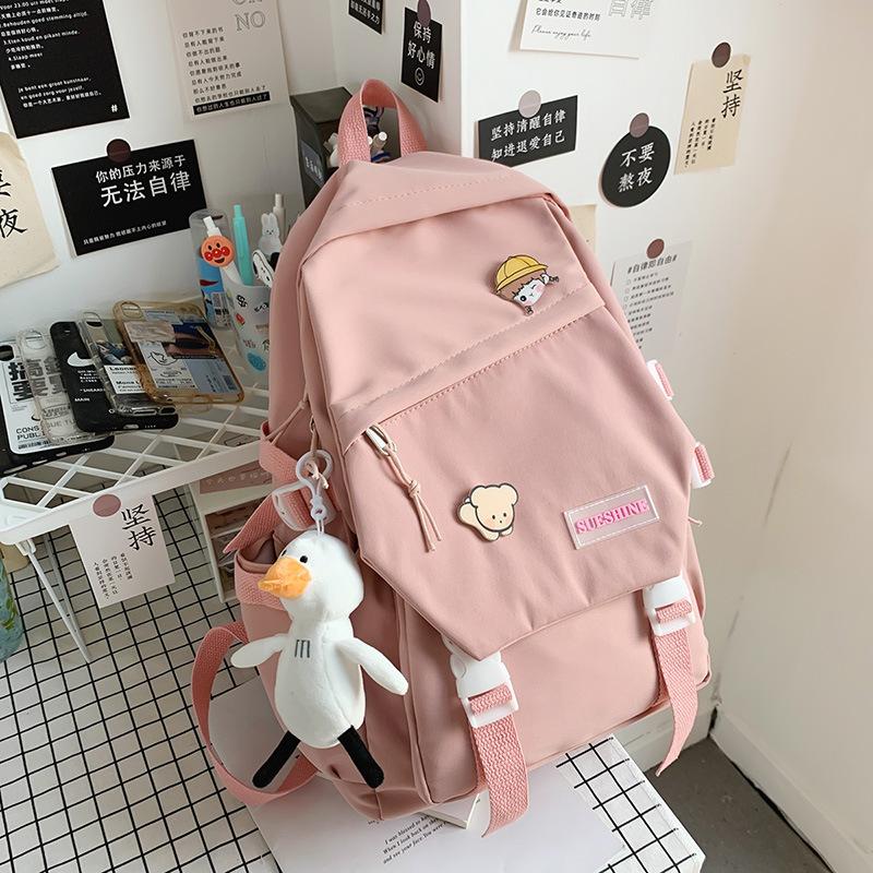 Large Capacity High School Student Backpack Versatile Style Schoolbag for Junior High Girls