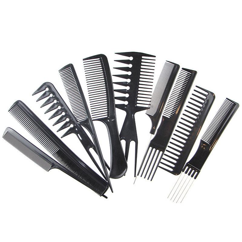 

10 шт./компл. ABS-пластиковые парикмахерские расчески, многофункциональные расчески для распутывания волос, антистатические инструменты для ухода за волосами, набор аксессуаров для стилиста 01,10pcs