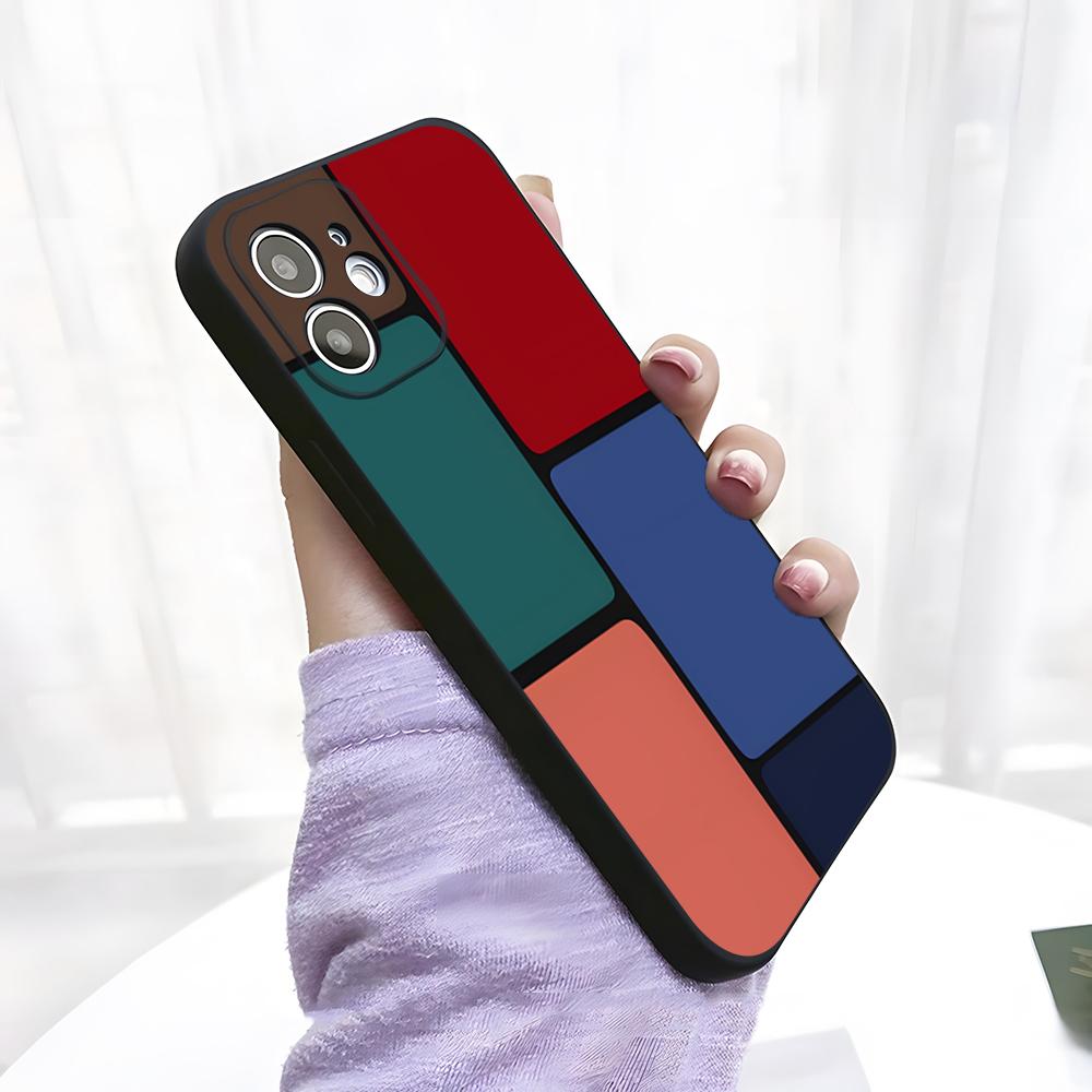 Pattern Abstract Piet Mondrian Phone Case For IPhone 17 Pro Max 15 Pro 16 14 Plus 12 13 Mini 11 Pro Shockproof Soft Cover