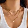 Accessories, simple thin chain imitation pearl necklace women's necklace versatile multi-layer set neck chain